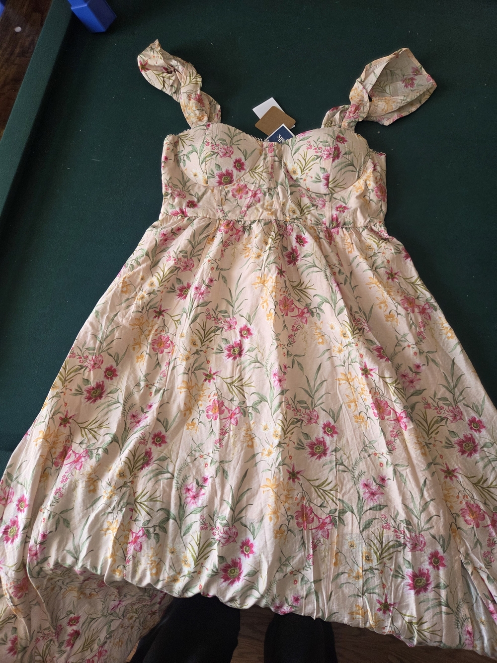Floral Midi Sundress - Pink & Cream